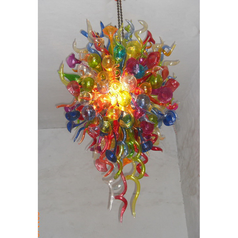 China handgeblazen glazen kroonluchter lampen murano -stijl kroonluchter hanglampen kleurrijke bloemkunst decor kroonluchters verlichting met LED -lampen LR139