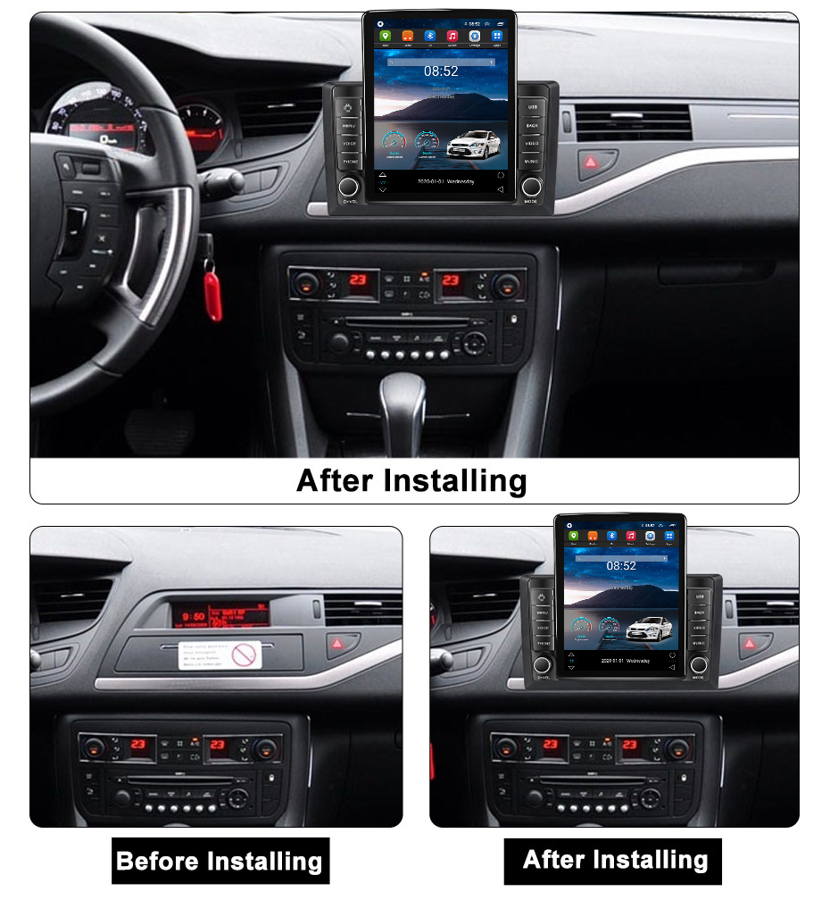 8GRAM Android 11 Car DVD GPS Player for Citroen C5 2008-2017 Radio Multimedia System Navigation Stereo Head Unit DSP BT Carplay