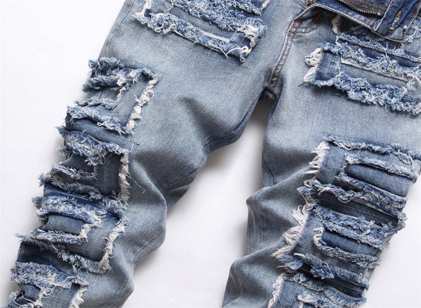 Hiphop jeans byxor plus storlek för män kvinnor designer punk pant patch homme retro mode high street motorcykel931101010