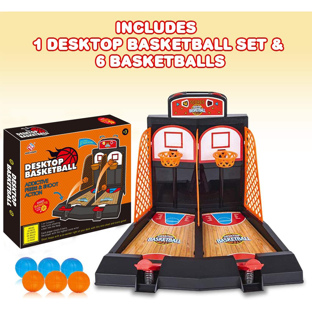 Finger Toys Arcade Basketball Game bordsskiva inomhus skjutbord skrivbordsspel för kontor inte batteridriven