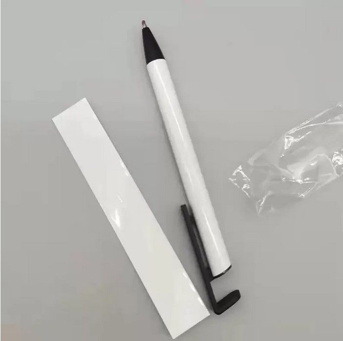 US Warehouse Sublimation Pens Blank Heat Transfer Ballpoint Ballpoint met krimpfolie Wit aluminium Aangepaste clippen Schoolbenodigdheden Z11