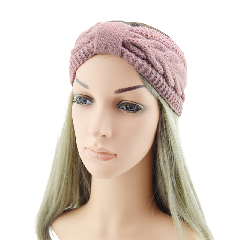 Vinter varmt pannband för kvinnor som stickar pannband stickat elastiskt hårband huvudkläder flickor hårband hårtillbehör