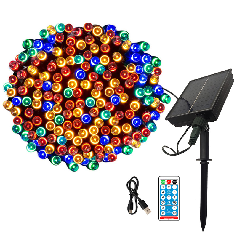 Solar String Fairy Light LED Waterdichte buiten 22m 200 LED 8 Mode Garland Tree Lamp Christmas Party For Garden Decor Werk tot 40 uur