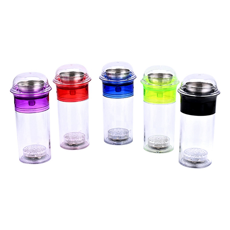 Coloré Fumer Acrylique Coupe Style Tuyaux Kit De Voyage Lampe LED Éclairage Sec Herbe Tabac Pipe À Eau Filtre Amovible Main Voiture Narguilé Shisha Porte-Cigarette DHL