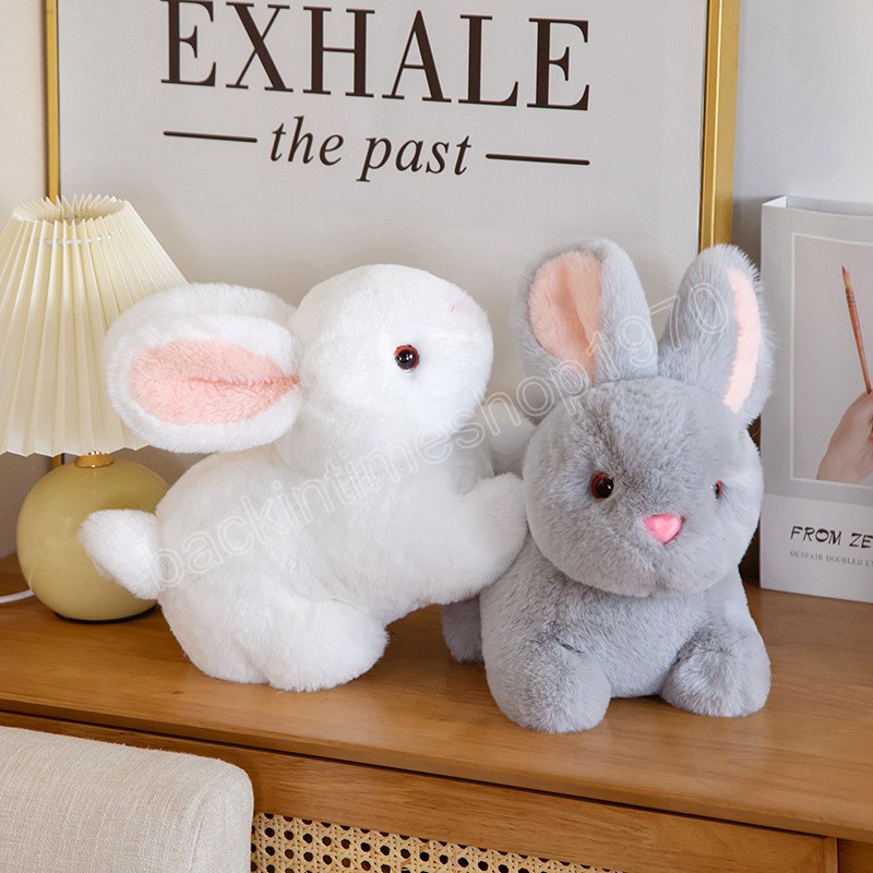 15 cm vraie vie moelleux lapin en peluche jouet réaliste lapin poupée doux en peluche pendentif porte-clés cadeau d'anniversaire pour les enfants Kids9867471