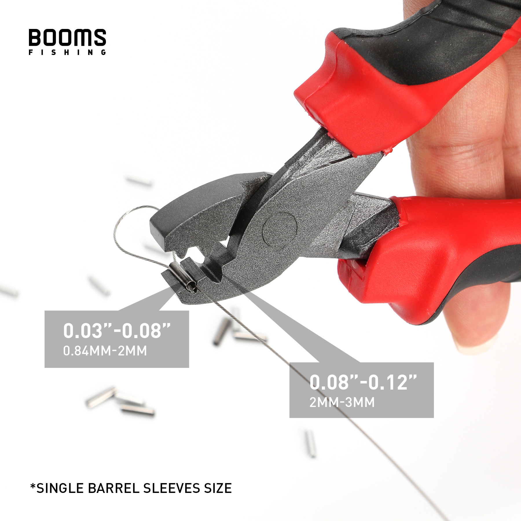 Angelzubehör Booms CP2 Crimpzange mit 300-teiligem Set für Einzel-, Doppel-, 6-Größen-Schnurlaufhülsen-Werkzeuge 221025