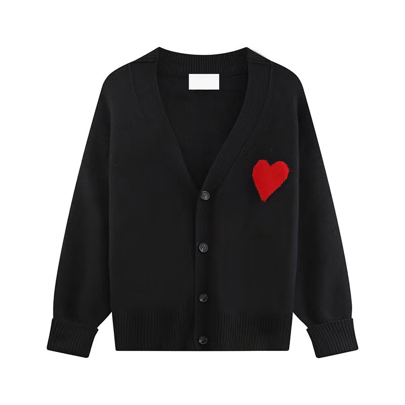 Diseñador de París de París suéter masculino Amis de coeur Macaron Love Jacquard Cardigan Sweater para hombres y mujeres