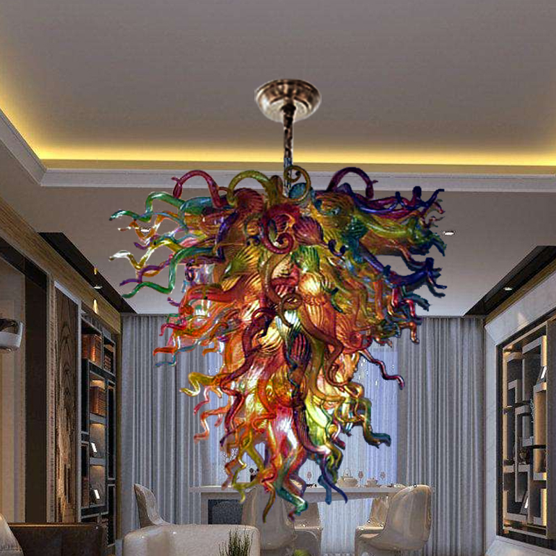 Contemporary Pendant Lamps Lights Multi Colored Hand Blown Glass Chandelier for Living Room Bedroom Lighting Fixture Home Decor Chandeliers LR280