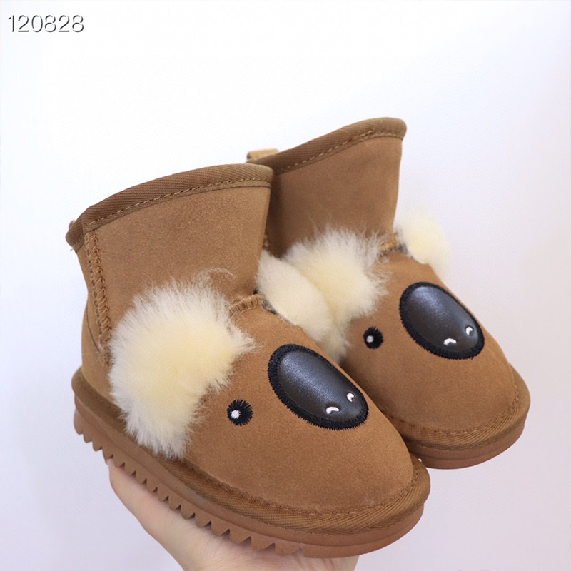 Australie Animal Boots chauds Enfants Enfants Mini Snow Boot Boys Filles Boucle Bottises Classic Winter Fur Fluffy Furry Youth ￩tudiants Baby Toddlers Wgg Chaussures 25-35