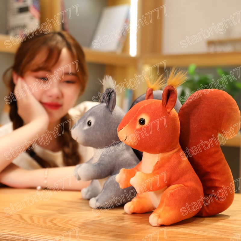 25 cm schöne kreative Simulation orange Eichhörnchen Plüschtier Puppen weiche Kuscheltiere für Kinder Geburtstagsgeschenk