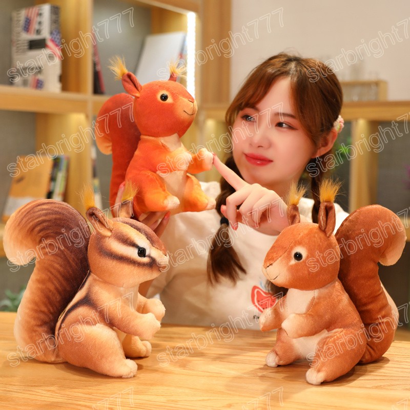 25 cm schöne kreative Simulation orange Eichhörnchen Plüschtier Puppen weiche Kuscheltiere für Kinder Geburtstagsgeschenk