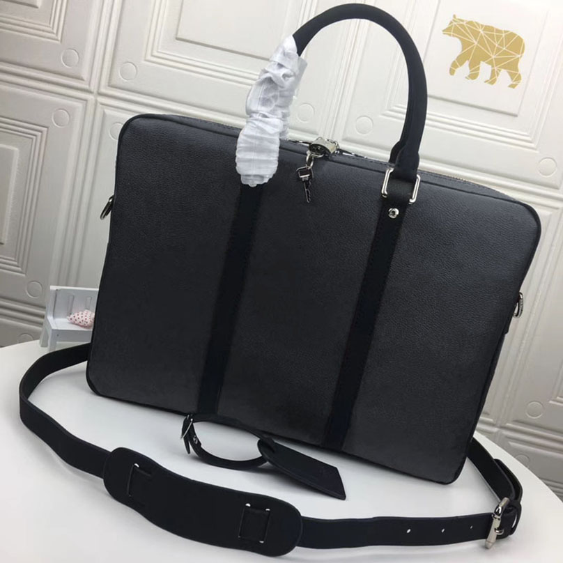 Men designers briefcase bag leather travel document folder classic fashion notebook computer package business affairs portfolio br2258