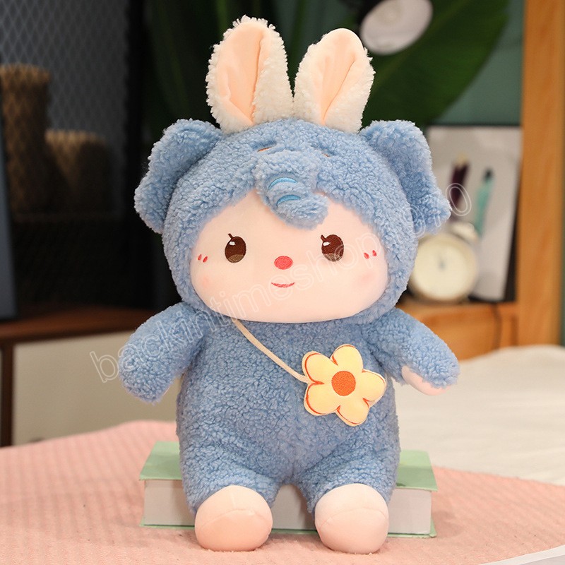 30/40/50cm Kawaii Rabbit Turn to Pig Elephant Dinosaur Sheep Plush Toys Lovely Dolls Pillow for Children Girls Baby Valentine's Gift