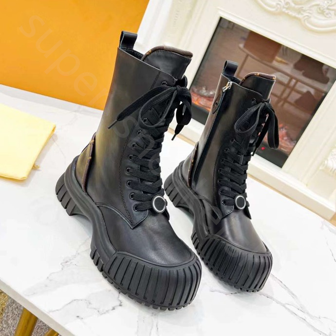 Top Designer Women Ankle Boots New Fashion Martin boot real leather Platforms non-slip keep warm snow boots with Original Box size 35-41