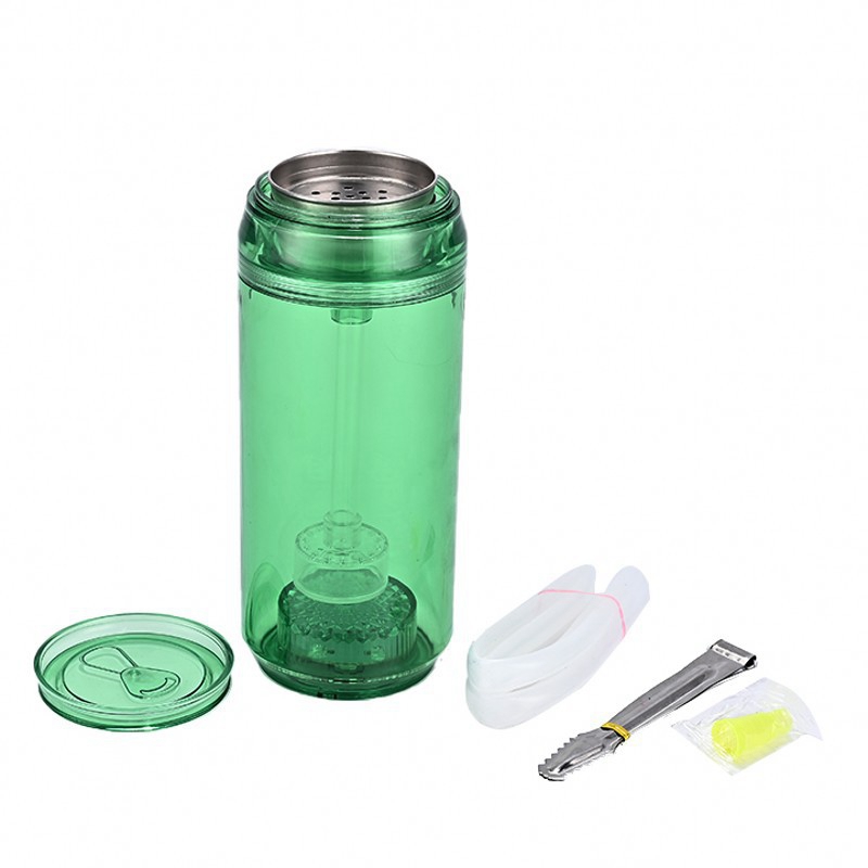 Coloré Acrylique Réservoir Bouteille Style Tuyaux Kit LED Lampe Éclairage Sèche Herbe Tabac Pipe À Eau Filtre Amovible Main Voiture Narguilé Shisha Fumer Porte-Cigarette