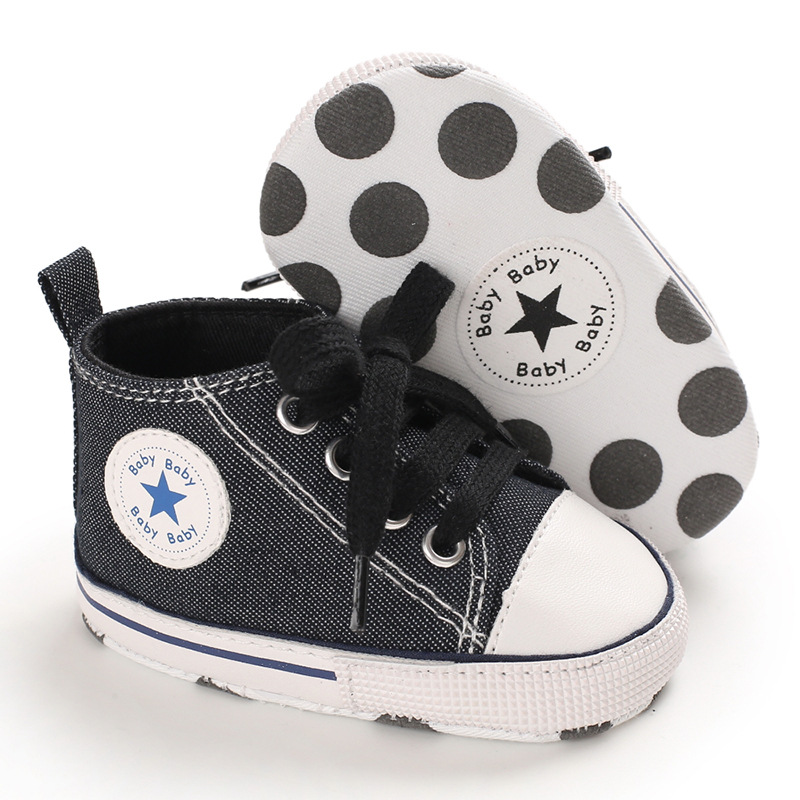 Säugling Anti-Rutsch-Star-Leinwand Erst Walker Soft Soled Neugeborene 0-1 Jahre Sneakers Markenbaby Schuhe