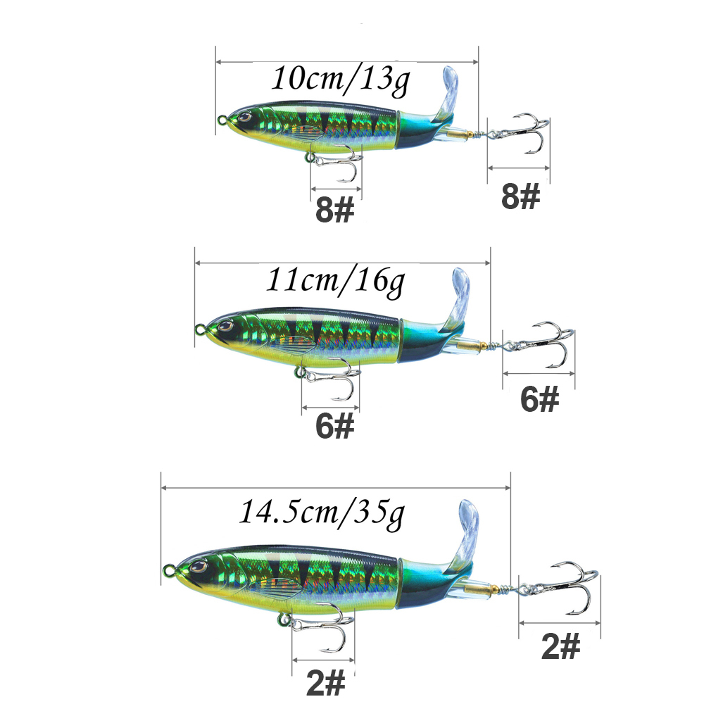 Appâts leurres 3/4/6 pièces Whopper Popper 13g/16g/35g leurre de pêche en eau supérieure appât artificiel dur Plopper doux 360 ° rotation queue attirail 221026