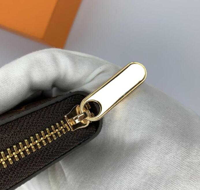 Mode femmes portefeuille PU cuir portefeuille unique fermeture éclair portefeuilles dame dames long sac à main classique avec carte 60017 boîte orange