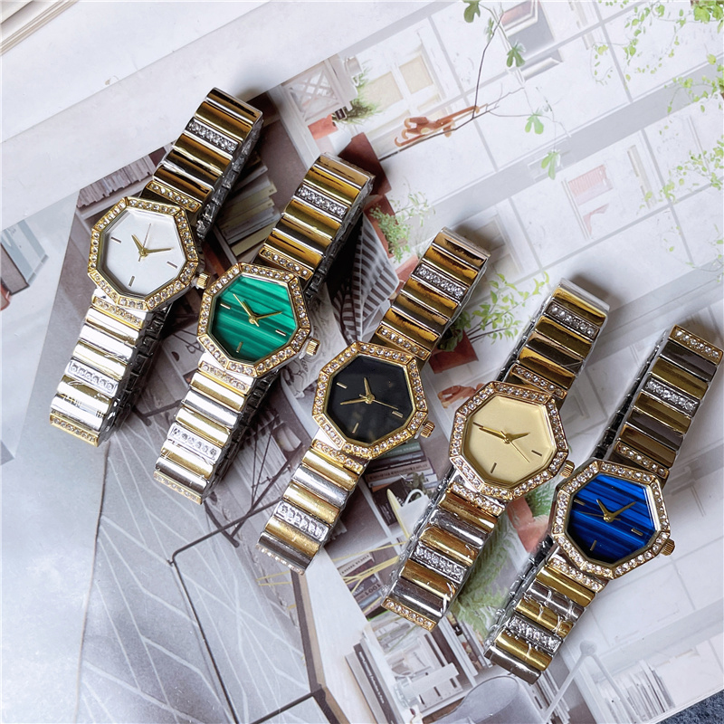 Marque de mode montres-bracelets femmes dames fille cristal Style luxe métal acier bande Quartz horloge Di 45