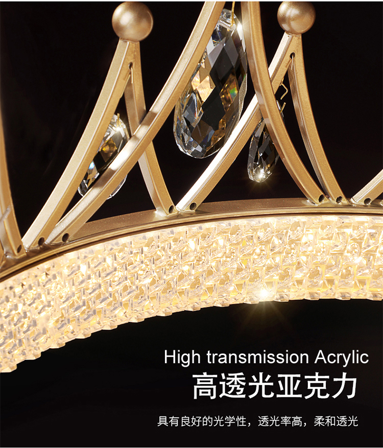 Lámparas colgantes de cristal de la corona modernas Luces colgantes de lujo de lujo LED LED Europe