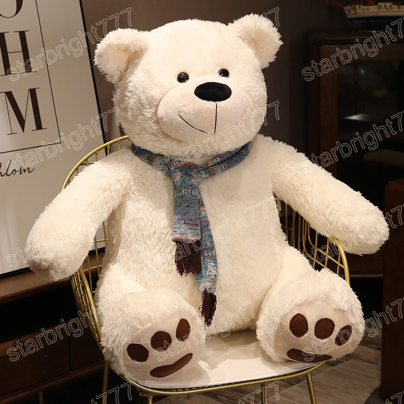 35 cm Kahverengi Ayıcık Eşarp peluş oyuncak Güzel Yumuşak beyaz ayılar Dolması Hayvan Yastık Yumuşak Bebekler Çocuk Doğum Günü Hediyesi için