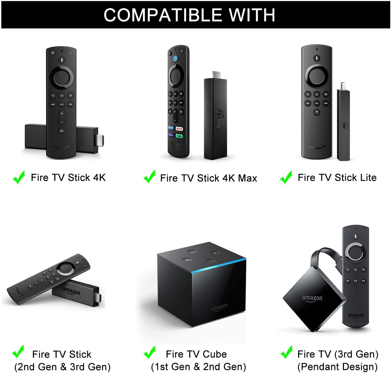 L5B83G L5B83H Replacement Voice Remote Controlers fit for Amazon Fire TV Stick 2nd 3rd Gen Lite 4K Cube 1st Gen and Later