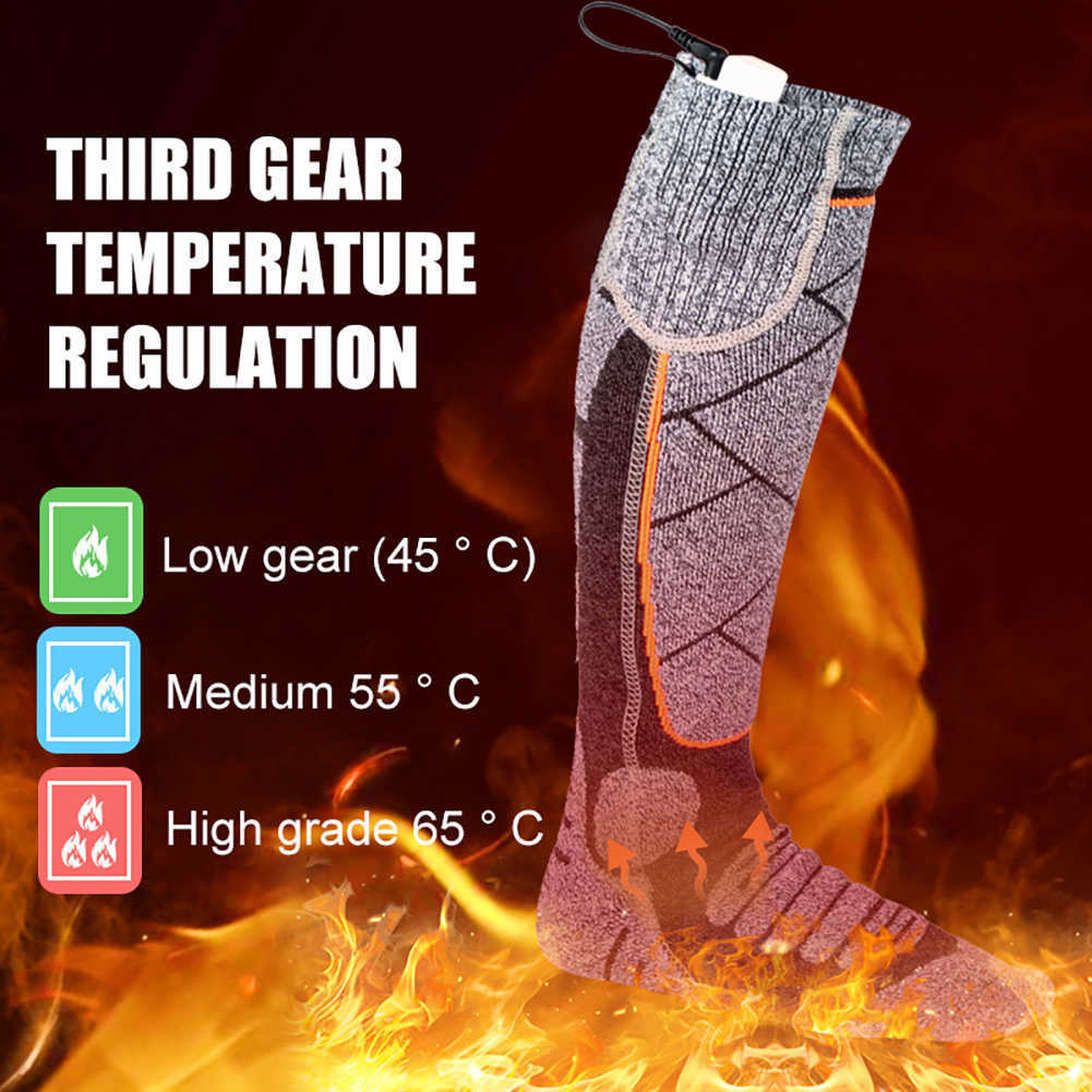 Sports Socks 1-5 Paar Winter Warm Outdoor Sokken Thermische 3 Modi Elastische Comfortabe Waterbestendig Ektrische Warme Sok Verwarming L221026