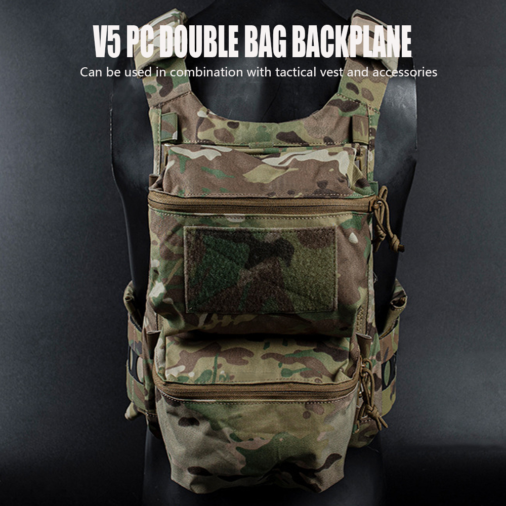 Jaktjackor VTactical Vest Back Panel Supplement Sub-Package Water Bag Double Pouch Triple Magazine Väskor Tillbehör 221025