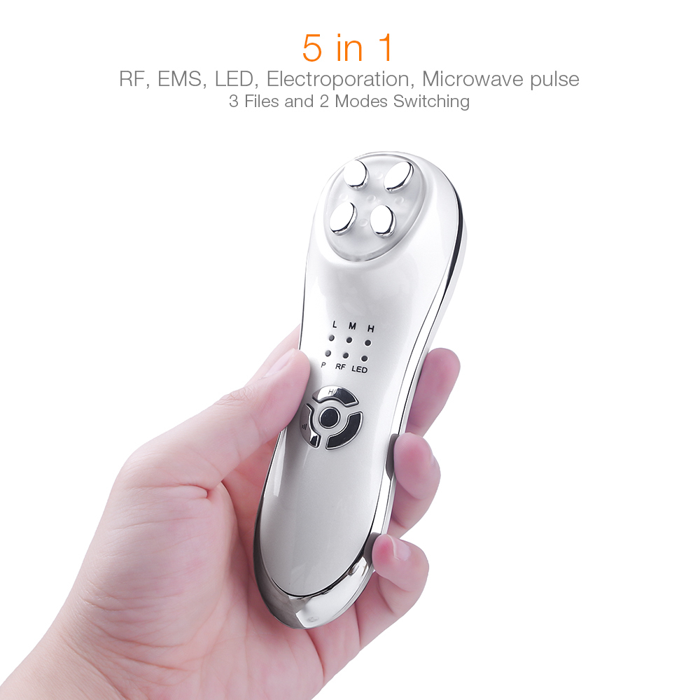 Face Care Devices 5 In 1 RF EMS LED PON 리프팅 뷰티 뷰티 마사기 중간 요법 전기 천공 무선 주파수 스킨 기계 221025