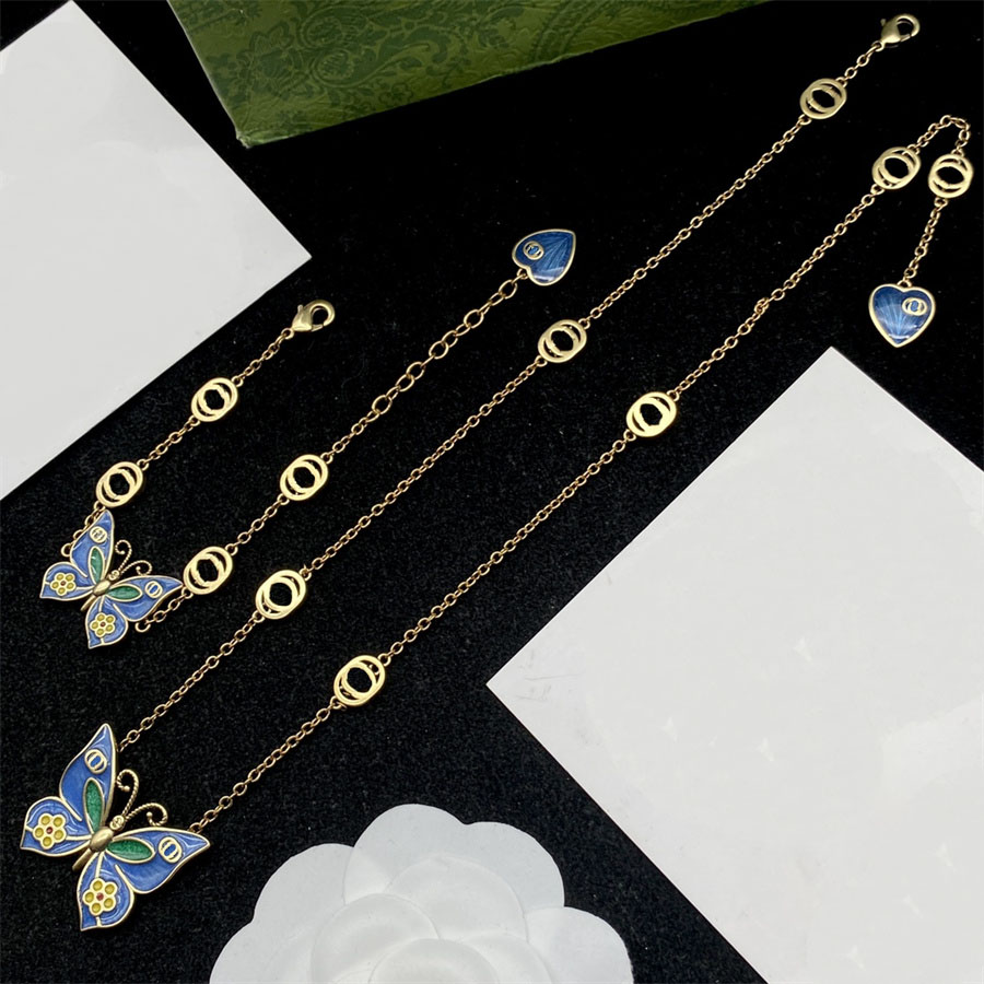 Designers Womens Pendant Necklaces G Letter Luxury Jewelry Mens Fashion Butterflys Bracelet Chain Wedding Formal Party Hoop Premiu250w