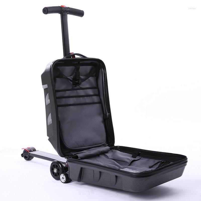 Suitcases 21 Inch Carry On Luggage Trolley Kids Sit Scooter Travel Suitcase Lazy Case3513