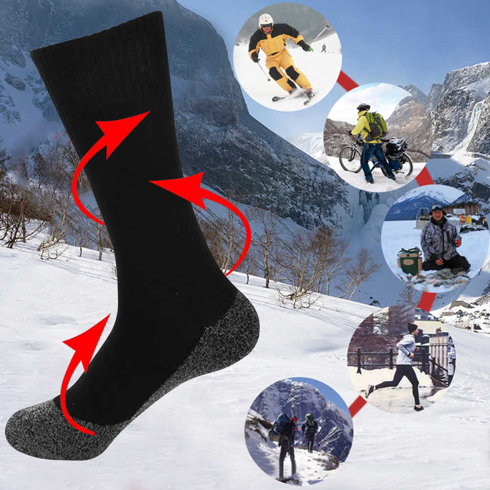 Calzini sportivi 1/Winter Zelfopwarming Sokken Thermische Verwarmde Zachte Elastische Addensare Anti-Slip Voor vrouwen Mannen Outdoor Ski L221026