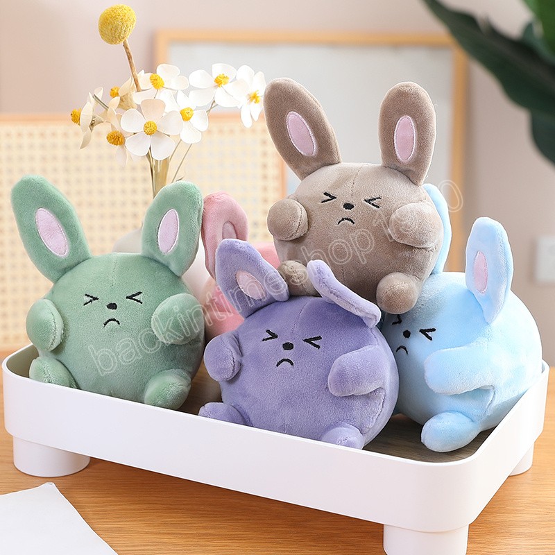 14x10cm Симпатичные плюшевые игрушки для кроликов Прекрасные зеленые/голубые круглые куклы кролика бросают подушку для детей для взрослых подарка на день рождения