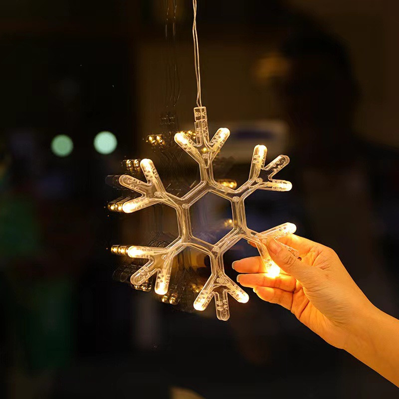 Vente en gros Lumière de Noël LED Individuel Sucker Crochet Lampe Chambre Fenêtre Décoration Batterie Lumières A12