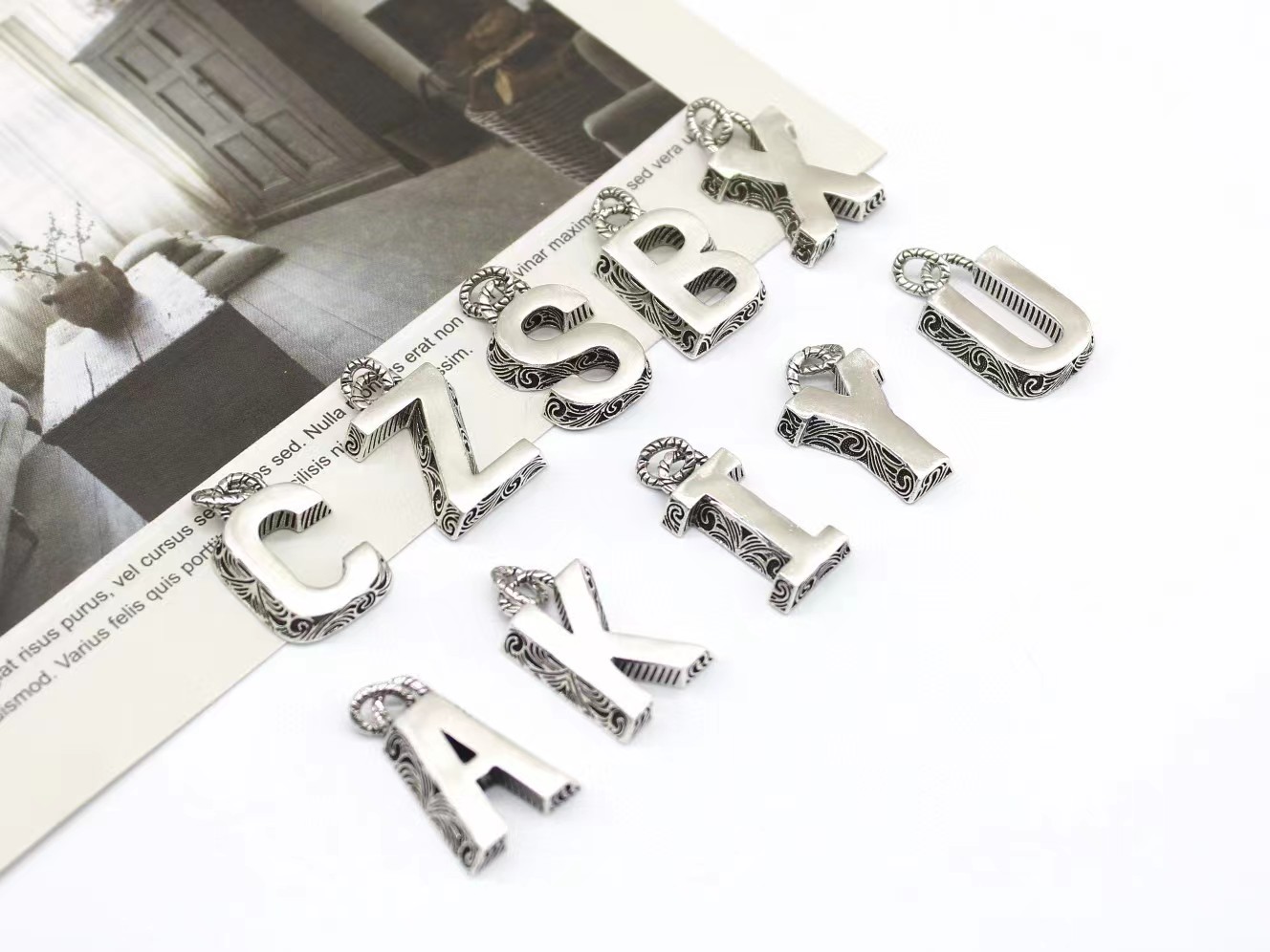 S925 Sterling Silver Letter Ciplant Collana di gioielli da uomo e femmina