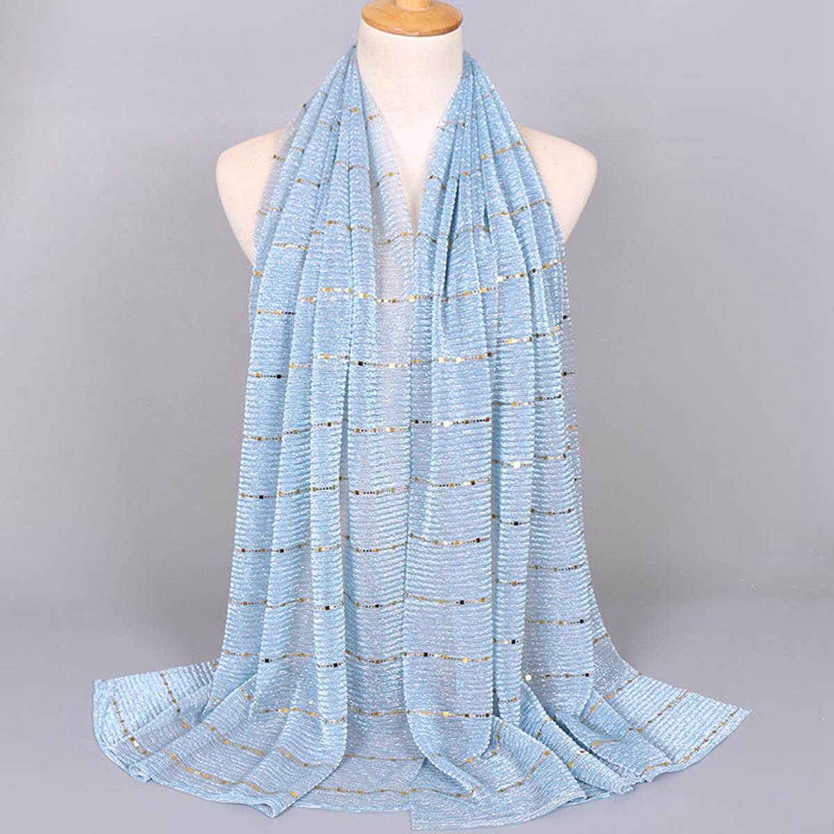 ファッションスパンコン薄い通気性スカーフ女性用縞模様のショール