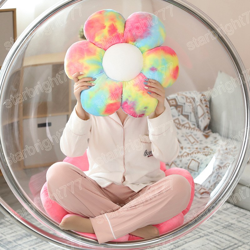 30/50CM ins Cute Colorful Flowers Plushie Cushion Lovely Nap Pillow Butt Pad Stuffed Soft Home Decor Toys Xmas Gifts