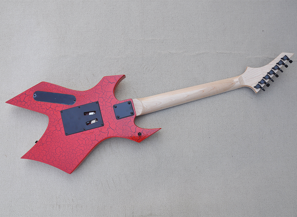 La guitarra el￩ctrica inusual roja con Floyd Rose 24 trastes se puede personalizar el diapas￳n de palo de rosa