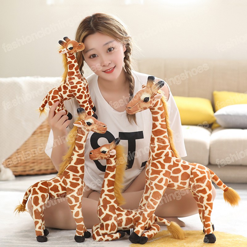 30-50 cm Doux Simulation Girafe En Peluche Jouets Mignon Animal En Peluche Poupée Maison Accessoires D'anniversaire Décoration Cadeau pour bébé Enfants Jouet