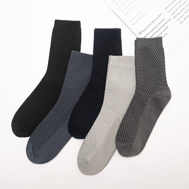 Chaussettes pour hommes lot fibre de bambou longue noire affaires douce respirante de haute qualité automne pour homme plus taille 39-48 221027