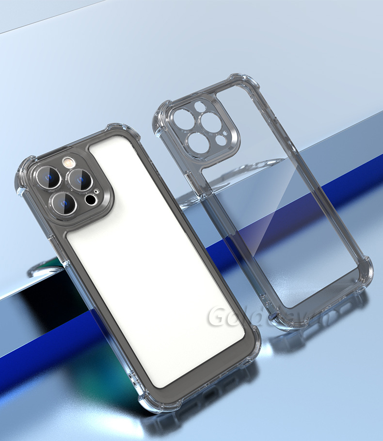 Étuis de téléphone en acrylique transparent Space pour iPhone 15 14 Plus 13 12 11 Pro Xs Max XR 7 8 Plus, coque antichoc, coussin d'air Transparent, couverture de téléphone rigide