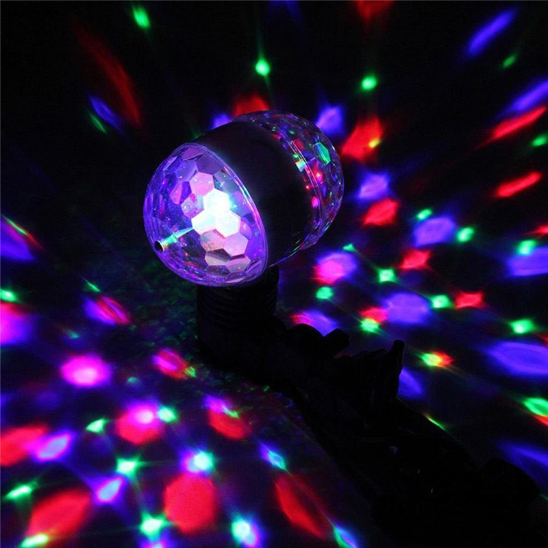 E27 B22 6W LED -effekter Dubbelhuvud RGB LED -glödlampa Magic Crystal Ball Stage Lights Colorful Auto Rotating Disco Light