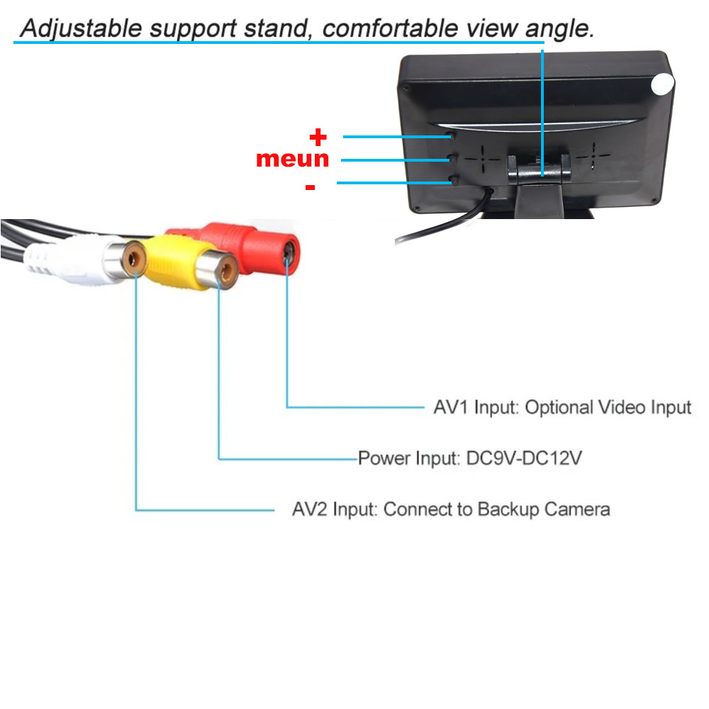 Car Monitor 4.3" Screen For Rear View Reverse Camera TFT LCD Display HD Digital Color 4.3 Inch PAL/NTSC