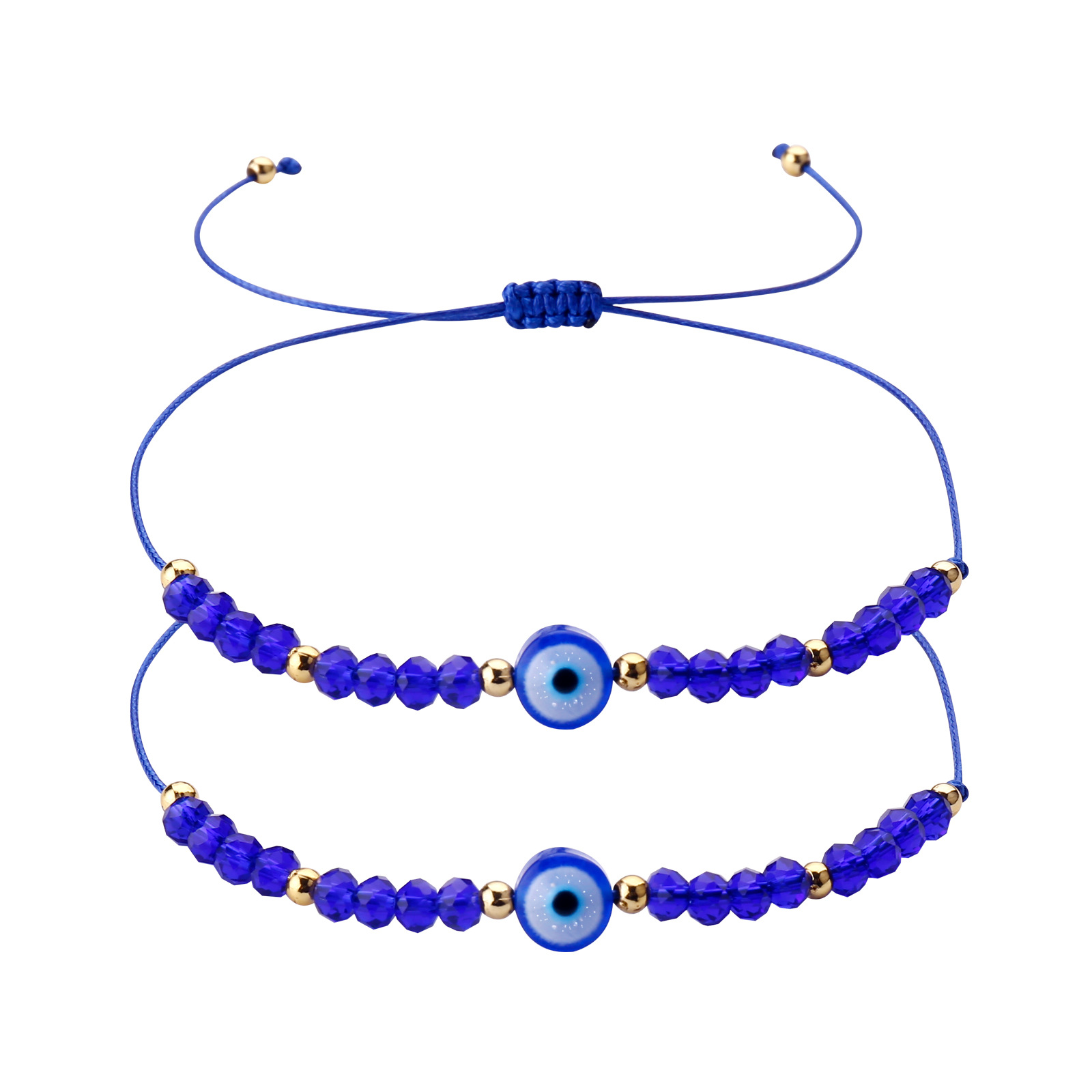 Turkey Blue Evil Eye Bracelet Women Handmade Rope Chain Crystal Lucky Eyes Beads Bracelets Girl Party Jewelry Gift Couple