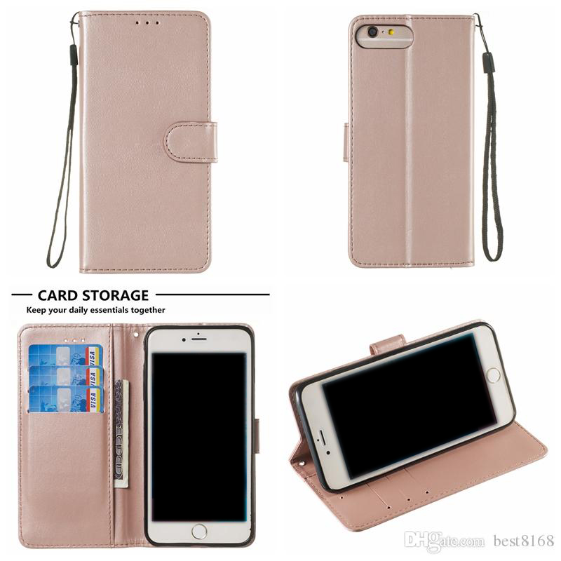 Étuis en cuir de portefeuille uni PU pour iPhone 15 Plus 14 Pro Max 13 12 11 XR XS MAX 8 7 6 Iphone15 Support de couverture à rabat magnétique Stand Business Pouch Smart Phone Cell Purse Lanyard