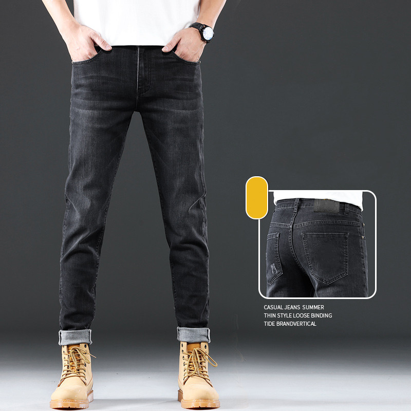 New JEANS chino Pants pant Men's trousers Stretch Autumn winter close-fitting jeans cotton slacks washed straight business casual HS9502