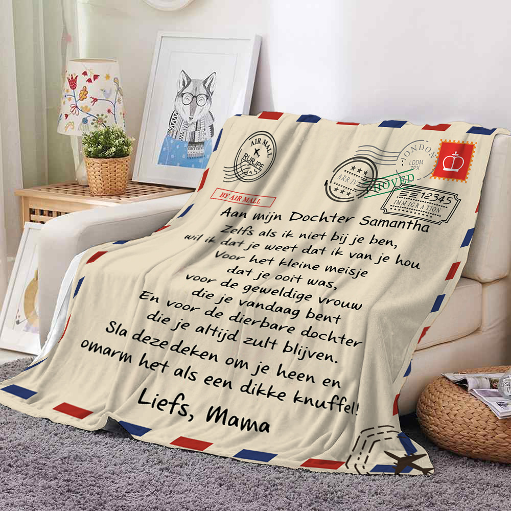 Envelope Blankets Throw Mom Dad Husband to Son Daughter Wife Letter Travel Blanket Families Love Bedding Warm Cover Sheet Spring Summer Fall Gifts