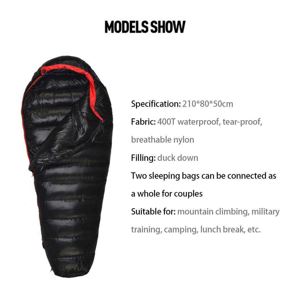 Sleeping Bags 210CM Sleeping Bag Winter Thermal Outdoor Camping Mummies Soft Gooses Down Sleeping Bag Camping Waterproof Keep Warm Bag T221022