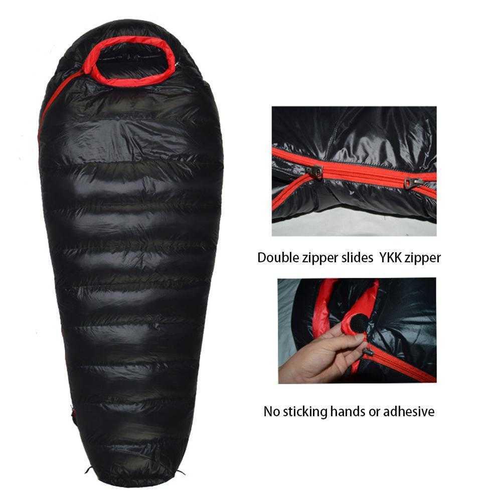 Sleeping Bags 210CM Sleeping Bag Winter Thermal Outdoor Camping Mummies Soft Gooses Down Sleeping Bag Camping Waterproof Keep Warm Bag T221022