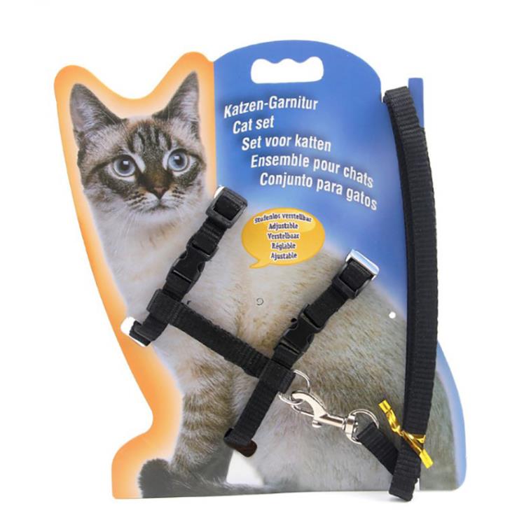 Colarinho de gato de cachorro chicote coleira conjunto de nylon de nylon ajustável corda de telha de filhote de cachorro gatinho de animal de estimação de animais de estimação de pequenos animais sn4739